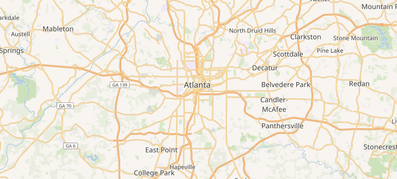 Map of Atlanta, GA
