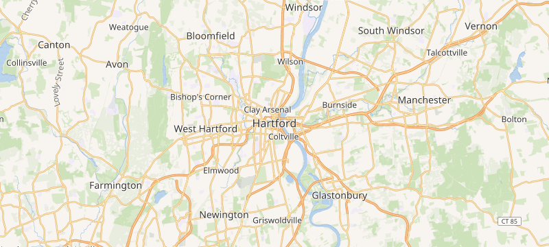 Map of Hartford, CT